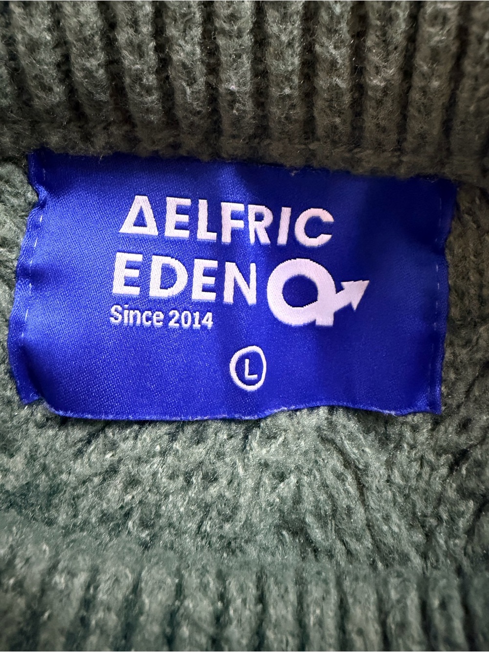 Aelfric Eden Sage Green Geometric Cable Knit Oversized Sweater L - Picture 4 of 5